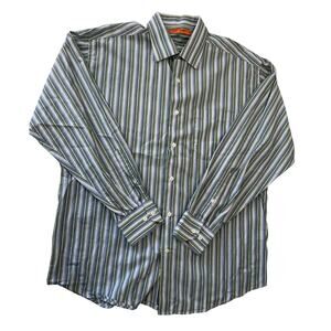 Sette Ponti Striped Button Down Casual‎ Work Preppy Classic Mens XL